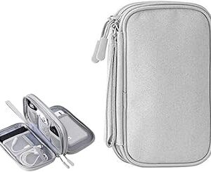 Organizador de Acessórios Eletrônicos FYY, Bolsa de Viagem Impermeável, Duas Camadas, para Cabos e Carregadores, Cinza, Pe Organizador de Acessórios Eletrônicos FYY, Bolsa de Viagem Impermeável, Duas Camadas, para Cabos e Carregadores, Cinza, Pe
