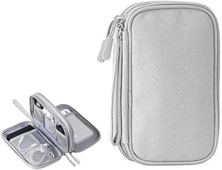 Organizador de Acessórios Eletrônicos FYY, Bolsa de Viagem Impermeável, Duas Camadas, para Cabos e Carregadores, Cinza, Pe Organizador de Acessórios Eletrônicos FYY, Bolsa de Viagem Impermeável, Duas Camadas, para Cabos e Carregadores, Cinza, Pe