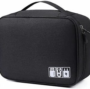 Estojo Bolsa Organizador Para Cabos Fios Canetas Acessorios Eletronicos Viagem Grande Duplo Modelo Rigido Portatil Multifu