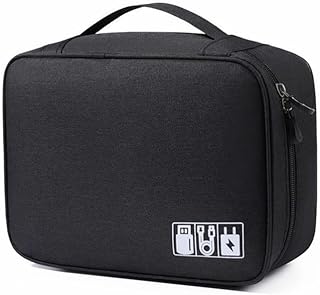 Estojo Bolsa Organizador Para Cabos Fios Canetas Acessorios Eletronicos Viagem Grande Duplo Modelo Rigido Portatil Multifu Estojo Bolsa Organizador Para Cabos Fios Canetas Acessorios Eletronicos Viagem Grande Duplo Modelo Rigido Portatil Multifu