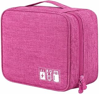 Estojo Organizador De Cabos E Acessórios Eletrônicos Bolsa Portátil Impermeável Para Viagem E Trabalho (Rosa) Estojo Organizador De Cabos E Acessórios Eletrônicos Bolsa Portátil Impermeável Para Viagem E Trabalho (Rosa)