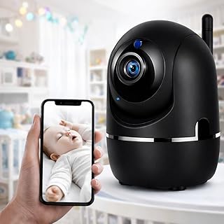 Câmera Babá Eletrônica Wi-Fi com Áudio Bidirecional, Visão Noturna Infravermelha, Detecção de Movimento, Monitoramento em Câmera Babá Eletrônica Wi-Fi com Áudio Bidirecional, Visão Noturna Infravermelha, Detecção de Movimento, Monitoramento em