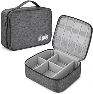 Bolsa Organizadora de Cabos e Acessórios Eletrônicos, Tecido Resistente, Divisórias Internas Removíveis, Zíper Reforçado Bolsa Organizadora de Cabos e Acessórios Eletrônicos, Tecido Resistente, Divisórias Internas Removíveis, Zíper Reforçado