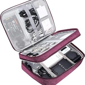 Bolsa eletrônica de viagem para acessórios de cabo, bolsa à prova d’água, organizador de eletrônicos de camada dupla, esto