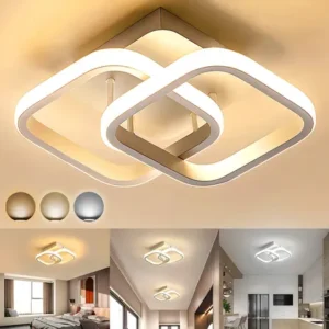 Luminária Plafon Teto Pendente Quadrado Sobrepor Luz Led