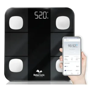 Balança Digital Corporal Bioimpedância Aplicativo Bluetooth Relaxmedic Preta Balança Digital Corporal Bioimpedância Aplicativo Bluetooth Relaxmedic Preta