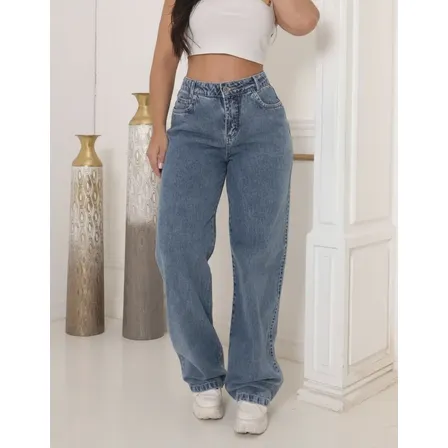 Cala Jeans Wide Leg Feminina Cintura Alta Sem Lycra Stillge Cala Jeans Wide Leg Feminina Cintura Alta Sem Lycra Stillge