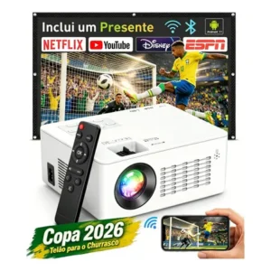 Projetor Profissional Android 4k Portátil 5g Wifi Full Hd Branco 127/220v Projetor Profissional Android 4k Portátil 5g Wifi Full Hd Branco 127/220v