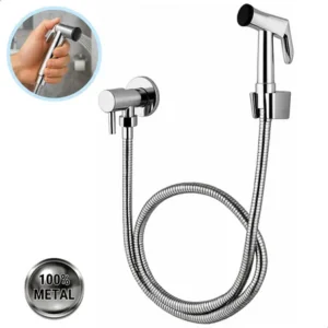 Ducha Higiênica Soft Inox Chuveirinho Completa 100% Metal 1/4 De Volta Cromada Cromado Brilhante
