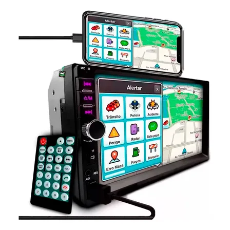 Central Multimídia Mp5 2 Din 7 Polegadas Espelhamento Usb Sd Bluetooth 7810h First Central Multimídia Mp5 2 Din 7 Polegadas Espelhamento Usb Sd Bluetooth 7810h First