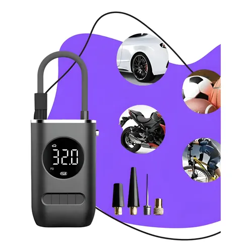 Mini Compressor De Ar Portátil Bateria Emergência Ignição Automotiva Potente Preto Compacto 127/220v Mini Compressor De Ar Portátil Bateria Emergência Ignição Automotiva Potente Preto Compacto 127/220v