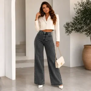 Cala Jeans Pantalona Wide Leg Feminina Cintura Alta Larga Cala Jeans Pantalona Wide Leg Feminina Cintura Alta Larga