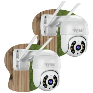Kit 2 Cmera Segurana Ip Interna Externa Wifi Icsee Infravermelho Prova Dgua – Hw Branco